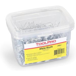 ToolPro Pop Rivets for Ceilings, 1/8" (500, White)