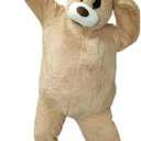Bear mascot costume, dancing bear costume, giant plush teddy bear costume, Halloween adult size costume, 73 inches