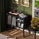 Record Player Table Black, 26" W x 14" D x 27" H