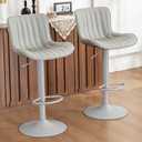 YOUNUOKE Bar Stools Set of 2, Counter Height Barstools for Kitchen Island, Modern Adjustable Swivel Gray Bar Chairs with Gray Legs