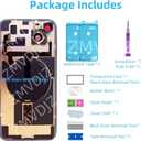 14 Plus Back Glass Replacement with Plate & Flex Cable and All Parts for iPhone 14plus Back Cover Glass (Purple, 6.7 Inch) + Waterproof Tape + Repair Tools (Purple)