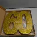 12 Inch 60th Birthday Decorations for Men and Women,60th Anniversary Decorations,Glod Glitter 60th Birthday Centerpieces for Table Decorations,Number 60 Table Topper Decor