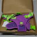 PHOEPET No Pull Dog Harness, Unique Colors Reflective Adjustable Dog Vest, with Soft Training Handle Metal Clips for Small Medium Large Dogs (Purple Base & Green Straps, L)