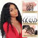 Deep Wave Feather Crochet Hair 12 Inch 100 Strands Pre-Looped for Black Women, 180g Synthetic Pre Separated Invisible Knotless Crochet Bundles, Feathered Tip Braids (1B, 12Inch (100strands))