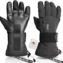 devembr Snowboarding Gloves with Wrist Guards, Ski Gloves Touchscreen (Large, Black)