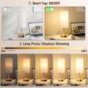 Touch Bedside Table Lamp with Memory - Stepless Dimmable Lamp for Bedroom, Small Nightstand Lamp with Dual USB Charging Ports and AC Outlet, Wood Night Light, Deak Lamp for Nursery, Living Room, Dorm 4.61"D x 4.61"W x 9.25"H