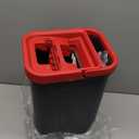 Hands-Free Mop and Bucket Set with 3 Washable Pads, Wet/Dry Floor Cleaning System, Red/Black
