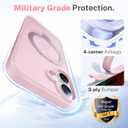 for iPhone 17 Case: with 360 Spin Magnetic Stand, Camera Control Button, Fit for MagSafe, Military Drop Protection, Protective Slim Phone Cover for iPhone17 with Ring Kickstand, 6.3", Pink