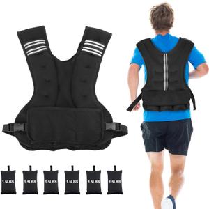 Henkelion Adjustable Weighted Vest for Men Women Weights Included, 4-10lbs/11-20lbs Body Weight Vests Adjustable for Running, Training Workout, Jogging, Walking (Black)