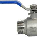 1Pcs Ball Valve, Heavy Duty Male NPT X Male NPT Thread with Long Handle Switch, Stainless Steel NPT Full Port Forged 1" Ball Valve for Water Oil and Gas, 1000 WOG (3/4'')