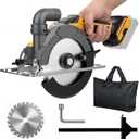 6 Inch Cordless Circular Saw Compatible with Dewalt 20V Battery(NO Battery) with Brushless Motor,Storage Bag,Guide Ruler,6" Blade,2" Cutting Depth,0-45Bevel for Wood,PVC
