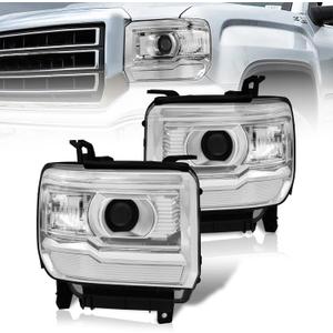 Headlight Assembly Compatible with 2014-2018 GMC Sierra 1500 W/O DRL