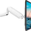 MOUNT PRO Single Monitor Wall Mount for 13 to 32 Inch Computer Screens, Height Adjustable Wall Mount Monitor Arm Holds Up to 19.8lbs, Full Motion Wall Bracket, VESA Mount 75x75, 100x100, White