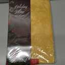 Newbridge Christmas Carol Holiday Noel Damask Fabric Tablecloth, 60 x 84 Inch Rectangle, Gold, Holly Leaf Poinsettia Weave, Wrinkle Free Soil Resistant Easy Care Table Cover