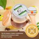 Self Stirring Mug, Electric Mixing Cup Lightweight Self Stirring Coffee Mug Electric High Speed Mixing Cup For Stir Mixed Drink Office Milk Protein for Office Home 400ml (Clear)
