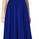 WOOSEA Women Sleeveless Deep V Neck Sexy Mesh Loose Maxi Casual Long Dress Royal Blue XXL