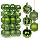 2.36" Christmas Ball Ornaments Green 30 Pcs Small Shatterproof Christmas Tree Decorations Xmas Tree Christmas Ornaments Balls with Hanging Loop for Wedding Holiday Party Wreath Home Decor
