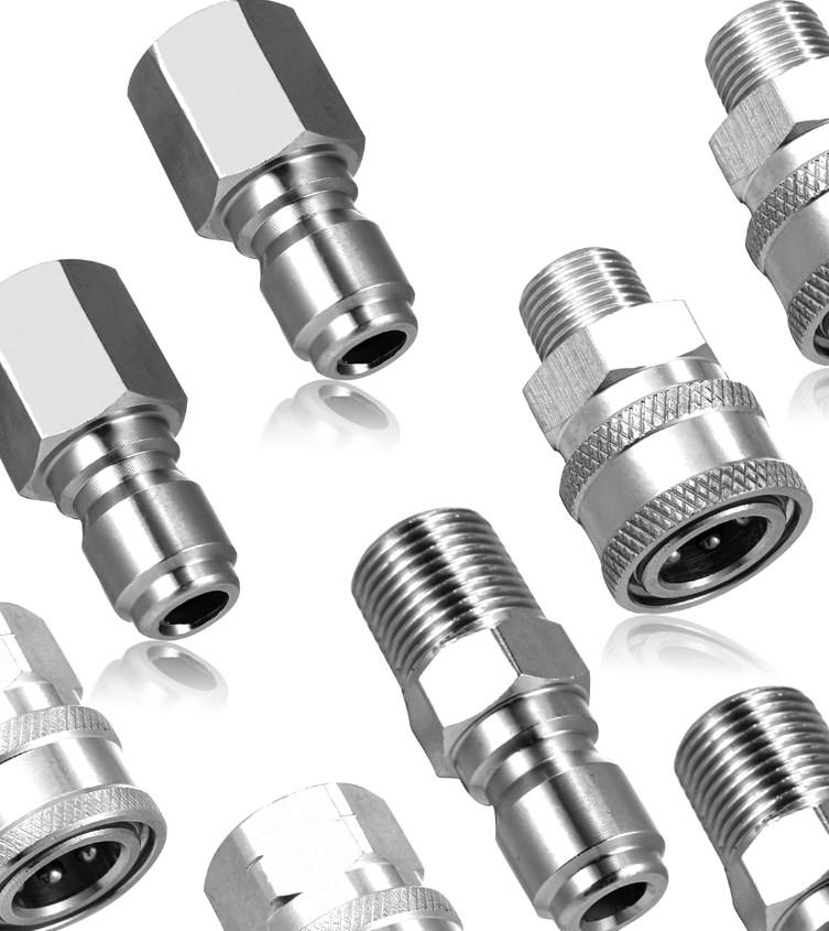 Sydien 4Pcs 3/8 Inch NPT Pressure Washer Quick Connect kit, Pressure Washer, Quick Connect Fittings, Female and Female Thread Quick Disconnect Fittings