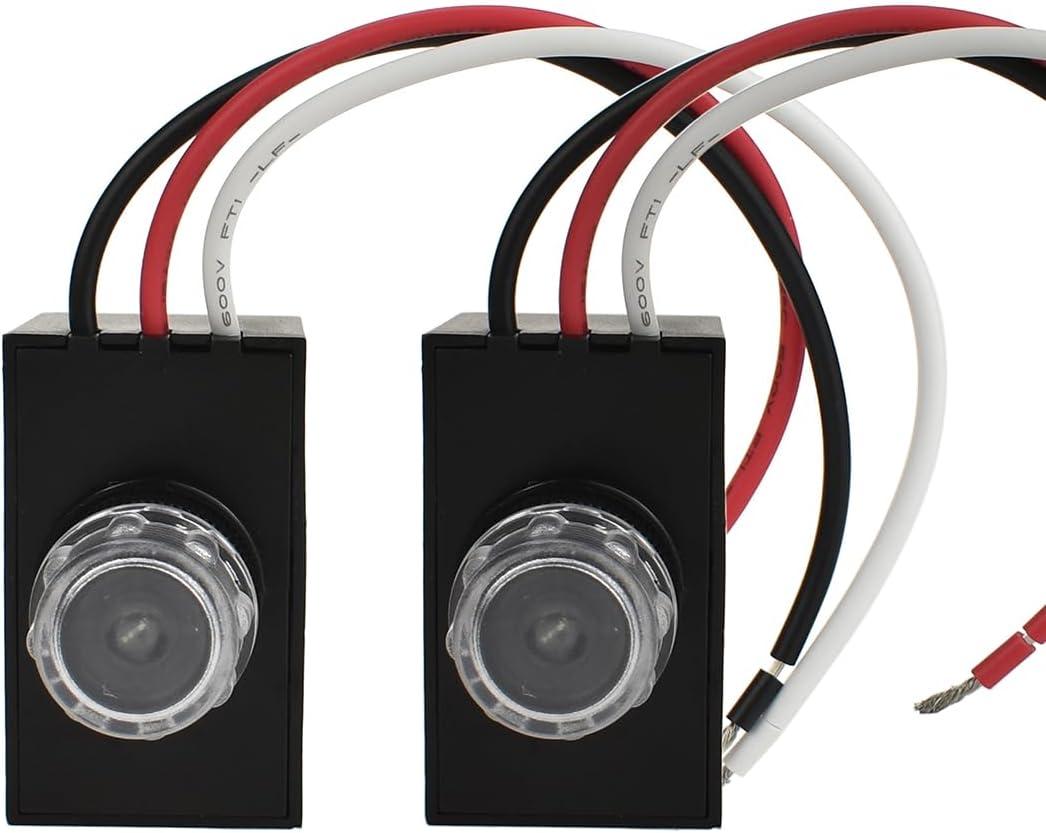 YCA1030 Dusk to Dawn Sensor, Hard-Wired Post Eye Photocell Sensor for Outdoor Lights, Automatic Light Control Switch, UL Listed (Pack of 2)