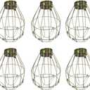6pcs Vintage Metal Bulb Guard Cage Lampshade Light Cage Adjustable Industrial Clamp Hanging Industrial Lamp Covers for Home Bar Pendant