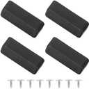 uxcell 4Pcs Luggage Replacement Pads, Plastic Luggage Stand Feet Stud, Suitcase and Travel Gear Bottom Side Accessories with Self-Tapping Screws, Black (42x16x13mm)