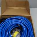 Xiny Tool Sewer Jetter Kit for Pressure Washer 100FT, 4000 PSI Drain Cleaner Hose 1/4 Inch NPT, Corner Rotating and Button Hose Sewer Jetting Nozzle Pearl Corsage Pin Tape Handle Strap Spanner, Blue