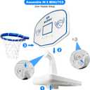 Pool Basketball Hoop, 34"x34"x42.2" Oversized Pool Toys with 2 Balls/Nets/Pump for Poolside Water Basketball Game, Pool Basketball Goal for Inround Pool & Deck - Swimming Pool Games for Kids Adults