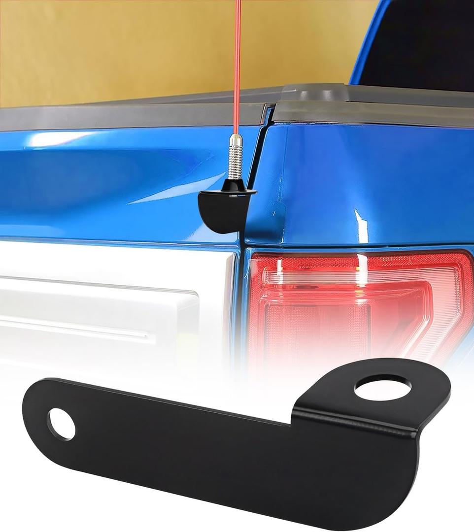 F150 Tailgate Antenna Holder, Rear Truck Bed CB Antenna Mount Bracket Compatible with 2015-2023 Ford F150, Passenger Side