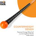 Orange Whip Golf Swing Trainer Aid Patented & Made in USA for Improved Rhythm, Flexibility, Balance, Tempo, and Strength *American Made*, 38"