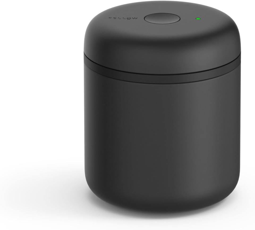 Fellow Atmos Electric Vacuum Canister & Storage Container - Airtight Coffee & Food Storage Containers - Coffee Containers - (Matte Black, 0.7 Liter)