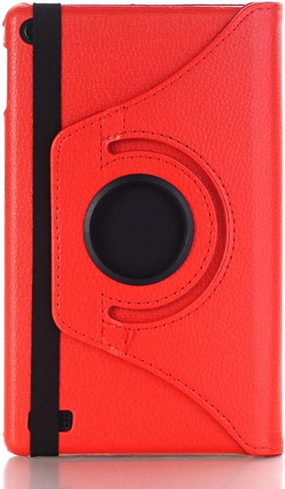 Tablet Cover for Amazon Kindle Fire HD7 7th 9th Generation SR043KL M8S26G(2017 2019 Release),Ultra Slim Folio Stand Leather Case for Amazon Kindle Fire 7 Gen 7th 9th 7" (Ro-Red)