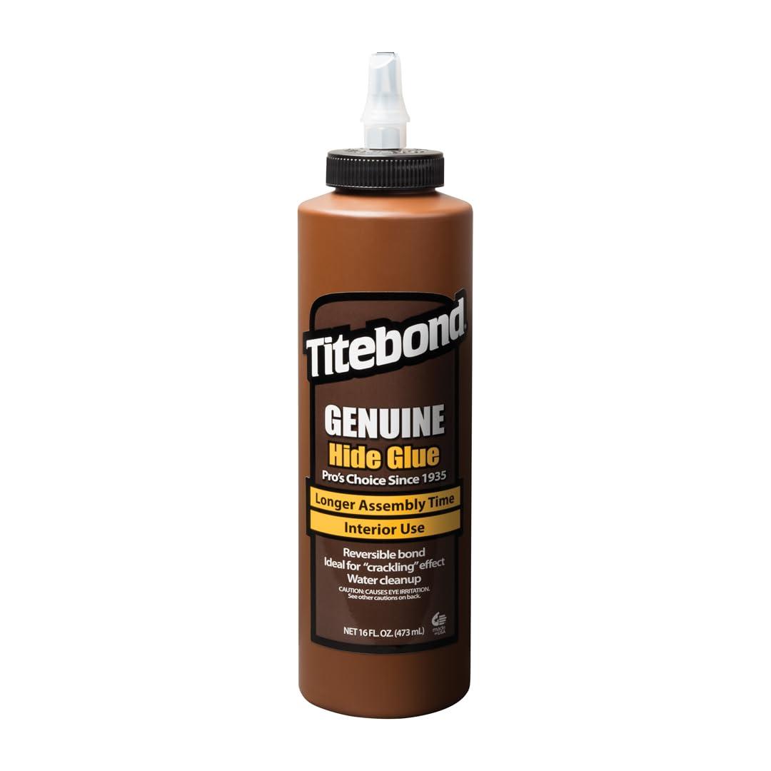 Titebond Genuine Hide Glue 16 Oz.  Ready-to-Use Adhesive for Fine Furniture, Antique Restoration, Musical Instruments, Slow Set, Creep-Resistant, Creates Crackling Effect on Wood  5014