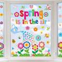 gisgfim Spring Window Clings Flower Window Spring Decoration Butterfly Floral Stickers Flower Decal Floral Glass Windows Decals for Summer Classroom Home Office Shop Display Decorations Party Supplies