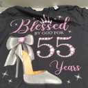 Blessed By God For 55 Years Old 55th Birthday Party Queen T-Shirt, Size 3XL