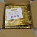 400PCS Gold Plastic Silverware, Gold Disposable Utensils, Heavy Duty Cutlery Set Includes 200 Forks,100 Knives,100 Spoons, Flatware for Party Wedding