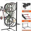 Colinktool Freestanding Bike Rack Bicycle Storage Rack,Vertical Bike Stand Max 5 Bikes with Helmet Holders,Solid Steel Bike Racks for Home & Garage &Indoor & Bike Station-BlacK
