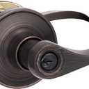 1 Pack Entrance Door Handle, Oil Rubbed Bronze Reversible Door Lever Perfect for Interior Door and Closet, Traditional Wave Style Keyed Entry Door Lock