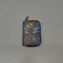 Credit Card Holder Wallets for Women, RFID Blocking Small Leather Card Case Wallet with Zipper Accordion Wallets, Dragonfly