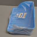 Rat Small Litter Box, 10"x8" Square Corner Litter Box Training Pan with Grid Potty Tray Toilet for Cage Small Animal/Rabbit/Guinea Pig/Bunny/Ferret (Blue)