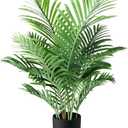 Fopamtri Fake Majesty Palm Plant 3 Feet Artificial Majestic Palm Faux Ravenea Rivularis in Pot for Indoor Outdoor Home Office Store, Great Housewarming Gift (3ft)
