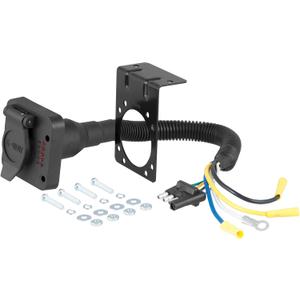 BKDK CURT 57626 4-Way Flat Vehicle-Side to 6-Way Round Trailer Wiring Adapter with Tester