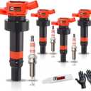 Set of 4 Upgraded Ignition Coil Pack and Iridium Spark Plug for 1.6L L4 2012-2020 Hyundai Accent,2012-2017 Hyundai V-eloster,2012-2020 Kia Rio,2012-2019 Kia Soul Replaces UF652 C1803