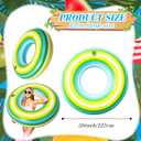 50 Inch Giant Inflatable Tube Floats Green Stripe Donut Pool Float Adult Size Pool Floaties Toys for Swimming Party Decorations