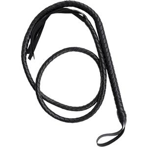 Indiana Whip, Cat Woman Whip Costume, 6.5 Feet Pu Leather Bull Whip, Woven Lion Tamer Cowboy Ringmaster Costume, Black