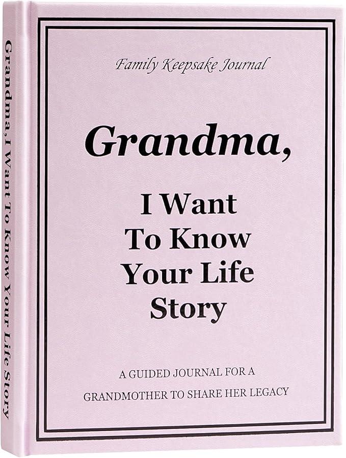 Grandma I Want to Know Your Life Story Journal, Leather Hardcover Book with 250+ Prompt Questions for Grandmother to Share Her Love and Memories, Christmas Gifts for Grandma Birthday Mother's Day