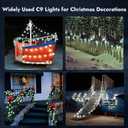 C9 Led Christmas Lights Outdoor Christmas Decorations Commerical Grade 50Led 33ft Christmas Tree Lights Set for Indoor Outdoor Wedding, Holiday, Party, Home Christmas Decorations(White)