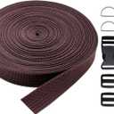 3/4 Inch Webbing Straps-Coffee Polypropylene Webbing Straps with Buckles, 15 Yards for Backpacks,Bags, Pool Solar Covers, Pet Collars, Sewing, Luggage, Outdoor & Indoor Gear, DIY Crafting (Brown)