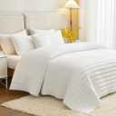 White King Size Quilt Bedding Set, Reversible Lightweight Bed Spreads Oversized King Quilted Bedspread for All Seasons, Soft Washable, 3 Pieces, 1 Quilt (108x96 in) & 2 Pillow Shams (20x36 in), King/Cal King