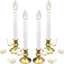 New Ideal Lights Daily Timer Window Candle 8/16 hrs Heavy Brush Brass Base 4PK