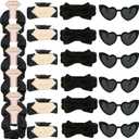 Bridesmaid Scrunchies Proposal Gifts Bachelorette Hair Claws Clips women heart sunglasses for Wedding Party Favors (Black headband 24pcs)